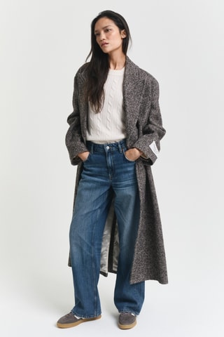 Camisola regular em lã de cordeiro - Creme