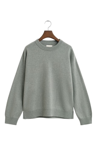 Camisola regular em lã de cordeiro - Verde