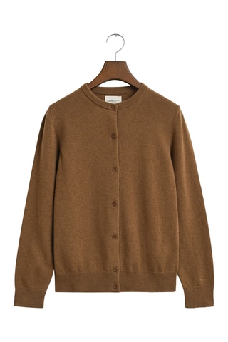 Casaco regular em lã de cordeiro - Caqui