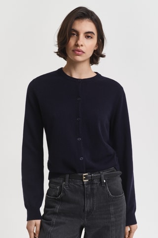 Casaco regular em lã de cordeiro - Azul-marinho