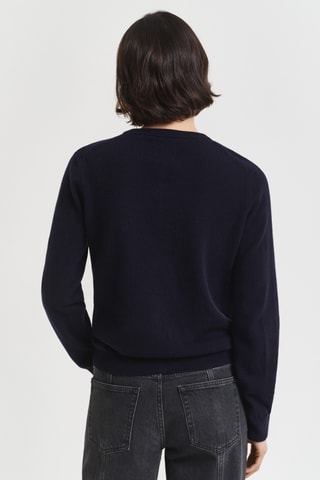 Casaco regular em lã de cordeiro - Azul-marinho