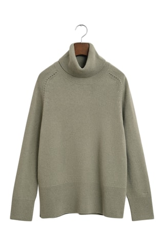 Camisola regular em lã e caxemira - Verde