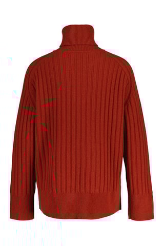 Camisola regular em lã de cordeiro - Ferrugem