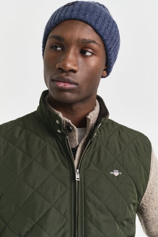 Colete acolchoado comprido - Verde-escuro