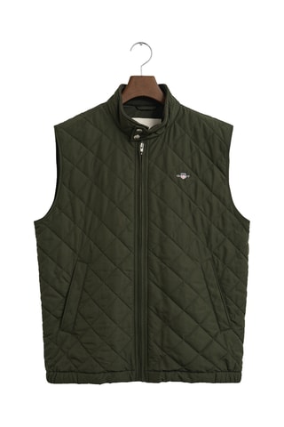 Colete acolchoado comprido - Verde-escuro