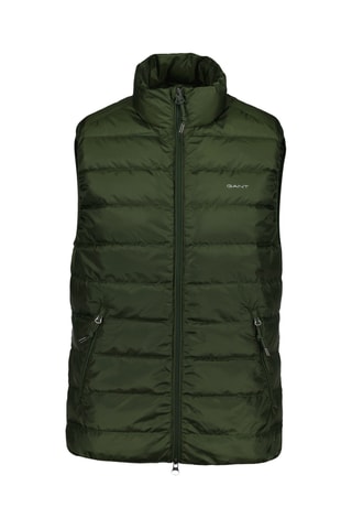 Colete acolchoado comprido - Verde-escuro