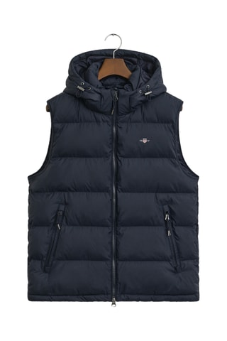 Colete acolchoado comprido - Azul-marinho