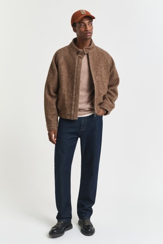 Camisola regular em lã - Bege