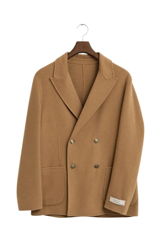 Blazer regular em lã e caxemira - Bege