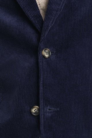 Blazer regular em veludo - Azul-marinho