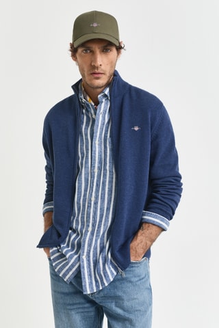 Casaco de malha regular - Azul