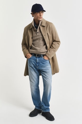 Camisola regular em lã - Bege