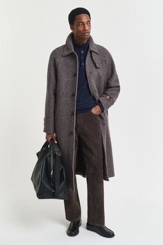 Camisola regular em lã - Azul-marinho