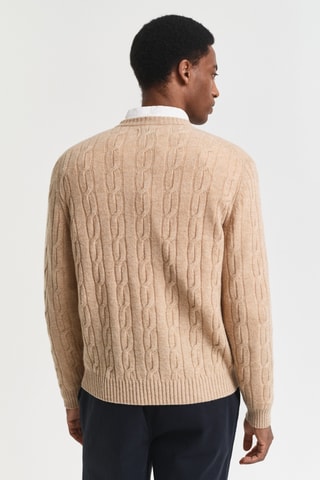 Camisola regular em lã - Bege