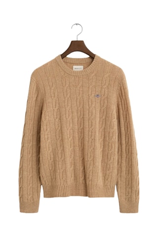 Camisola regular em lã - Bege