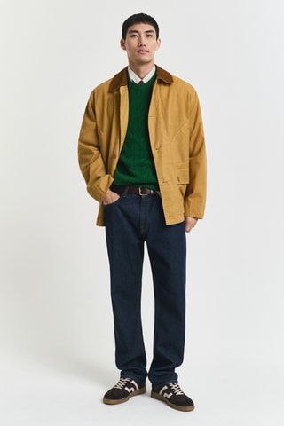 Camisola regular em lã de cordeiro - Verde