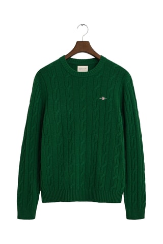 Camisola regular em lã de cordeiro - Verde