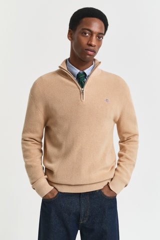 Camisola regular em lã merino - Bege