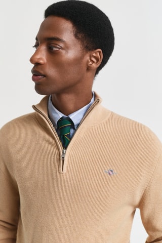 Camisola regular em lã merino - Bege