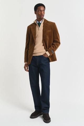 Camisola regular em lã merino - Bege