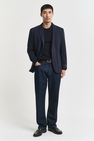 Camisola regular em caxemira - Azul-marinho