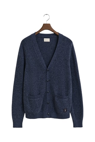 Casaco regular em lã e alpaca - Azul-marinho