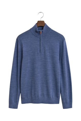 Camisola regular em lã merino - Azul