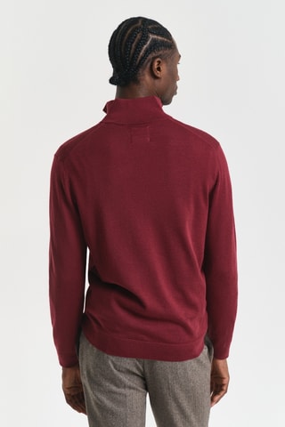 Camisola regular em lã merino - Bordô