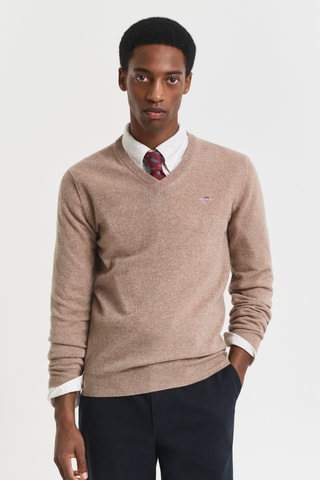 Camisola regular em lã - Bege