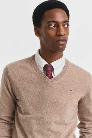 Camisola regular em lã - Bege