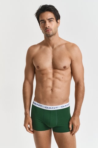 3 boxers em algodão biológico - Verde-escuro