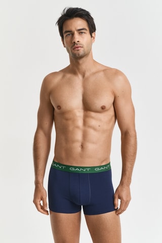 3 boxers em algodão biológico - Azul-marinho