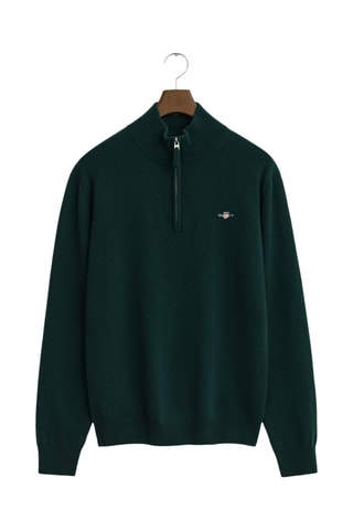 Camisola regular em lã de cordeiro - Verde-escuro