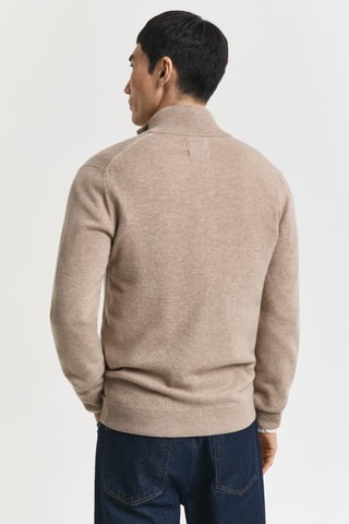 Casaco de malha regular em algodão biológico - Bege