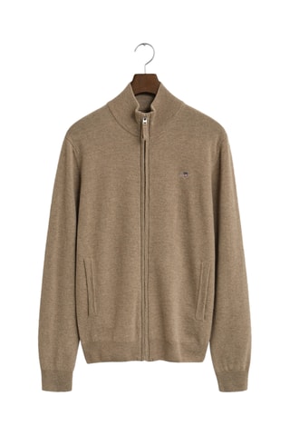 Casaco de malha regular em algodão biológico - Bege