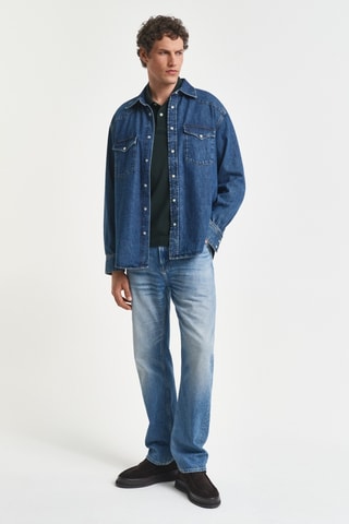 Polo regular - Verde-escuro