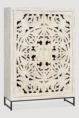 Meuble de rangement 2 portes en manguier - 110 x 40 x 160 cm