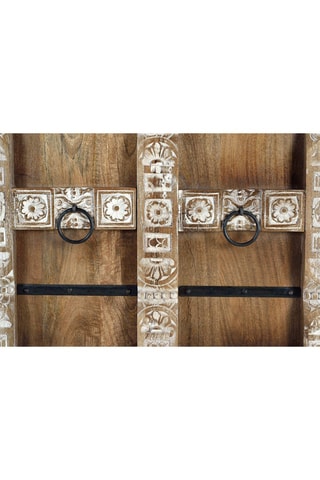 Meuble de rangement 2 portes en manguier - 180 x 100 x 45 cm