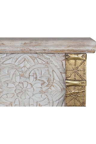 Coffre en manguier et bronze - 116 x 45 x 40 cm