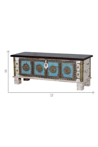 Coffre en manguier et bronze - 116 x 45 x 40 cm