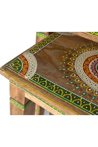 2 tables gigognes en bois de manguier - 56 x 55 x 36 / 41 x 46 x 31 cm