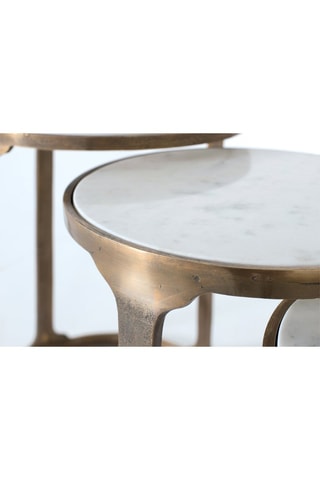 3 tables gigognes en marbre - 45 x 56 x 45 cm