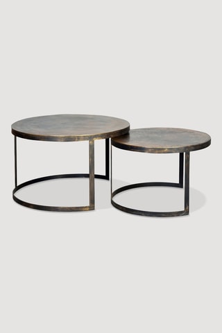 2 tables gigognes en bronze - 76 x 76 x 46 cm / 66 x 66 x 41 cm