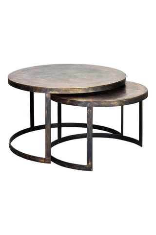 2 tables gigognes en bronze - 76 x 76 x 46 cm / 66 x 66 x 41 cm