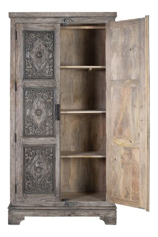 Armoire 2 portes en manguier massif - 100 x 196 x 42 cm