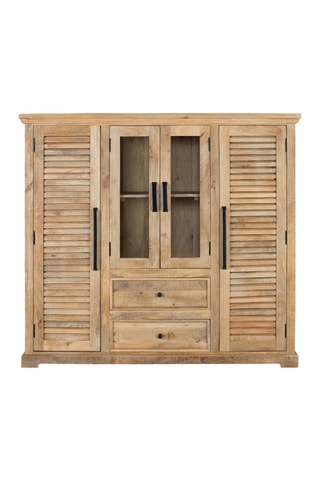 Armoire 4 portes en bois de manguier - 160 x 142 x 45 cm
