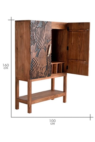 Bibliothèque 2 portes en acacia - 100 x 40 x 160 cm