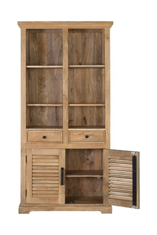 Bibliothèque 2 portes en bois de manguier - 90 x 180 x 40 cm