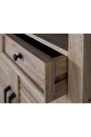 Bibliothèque 2 portes en bois de manguier - 90 x 180 x 40 cm