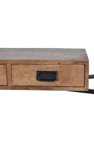 Console 2 tiroirs en bois de manguier - 110 x 35 x 78 cm